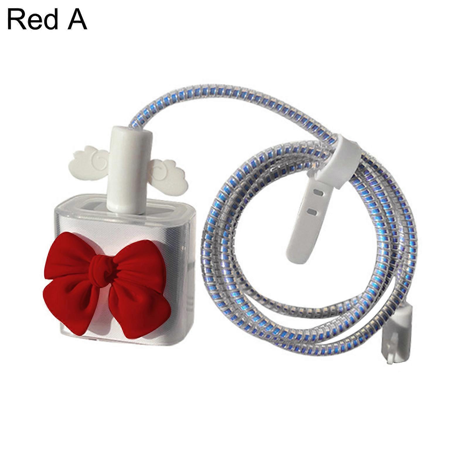 Protective Cover Bowknot Design Dustproof 5W/18/20W Power Adapter Data Cable Protector Case for iPhone