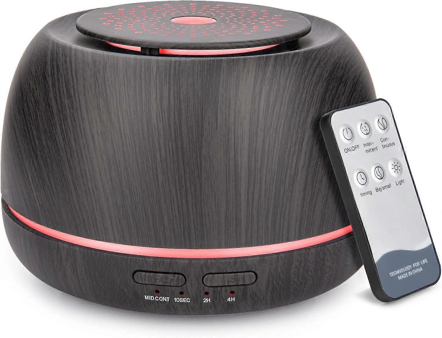 300ML Aroma Essential Oil Diffuser,8 Hours Wood Grain Cool Mist Aromatherapy Diffuser with Remote Control,USB-C Power Cable,Timer, 7 Color Light Chang