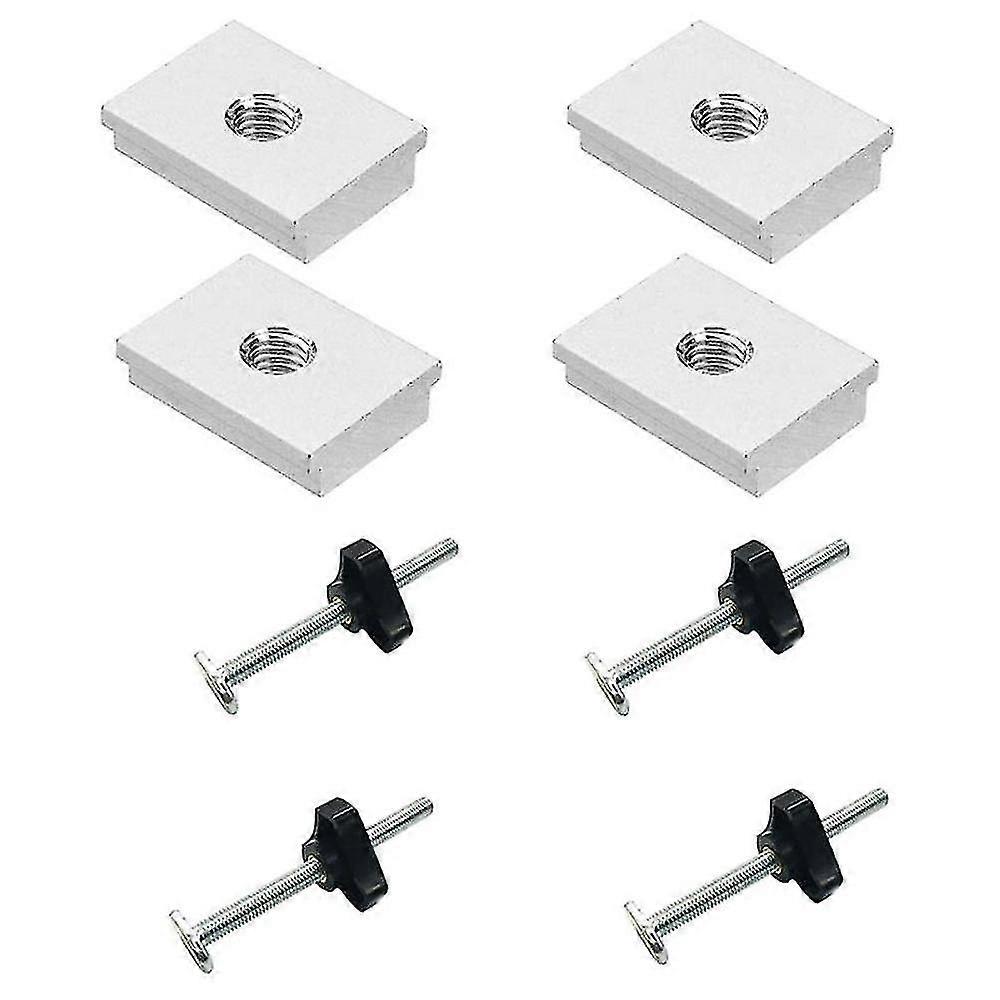 12 Pcs T-slot T-track Clamps Diy Woodworking Tool, With T Screw And M8 Plastic Handle, M8 T-track S