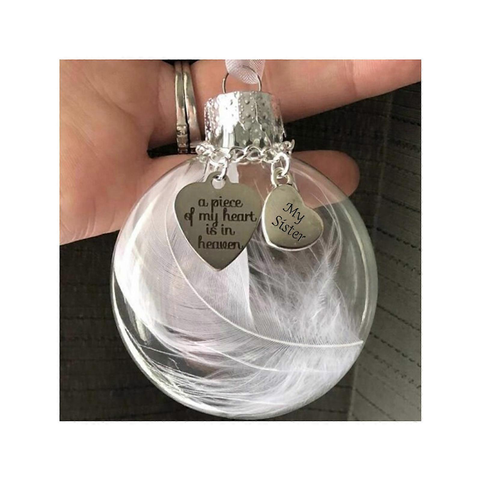 Christmas Ornaments Feather Ball A Piece Of My Heart Is In Heaven