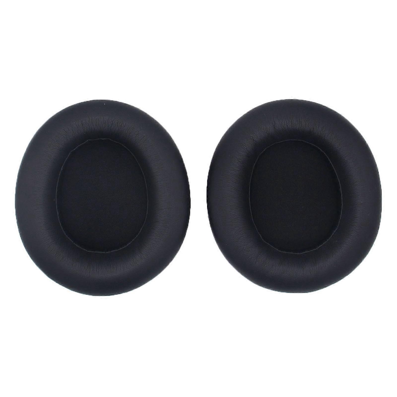 1pair Headphone Sponge Cover Black Leather