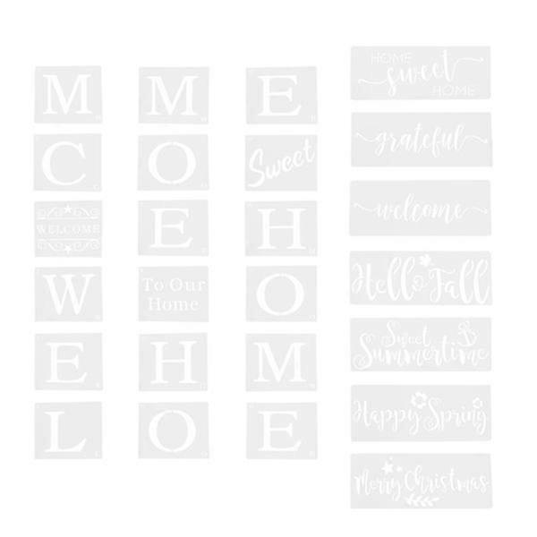 25pcs Welcome Drawing Stencils Drawing Template Diy Accessories Craft Stencil