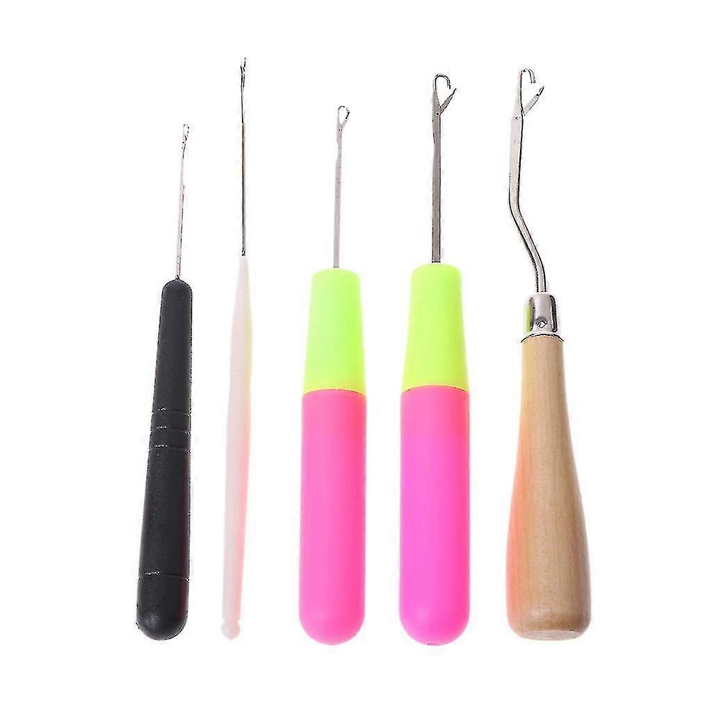 5pcs/set Plastic Crochet Needle Braiding For Latch Hook Weaving Hair Dreadlock C