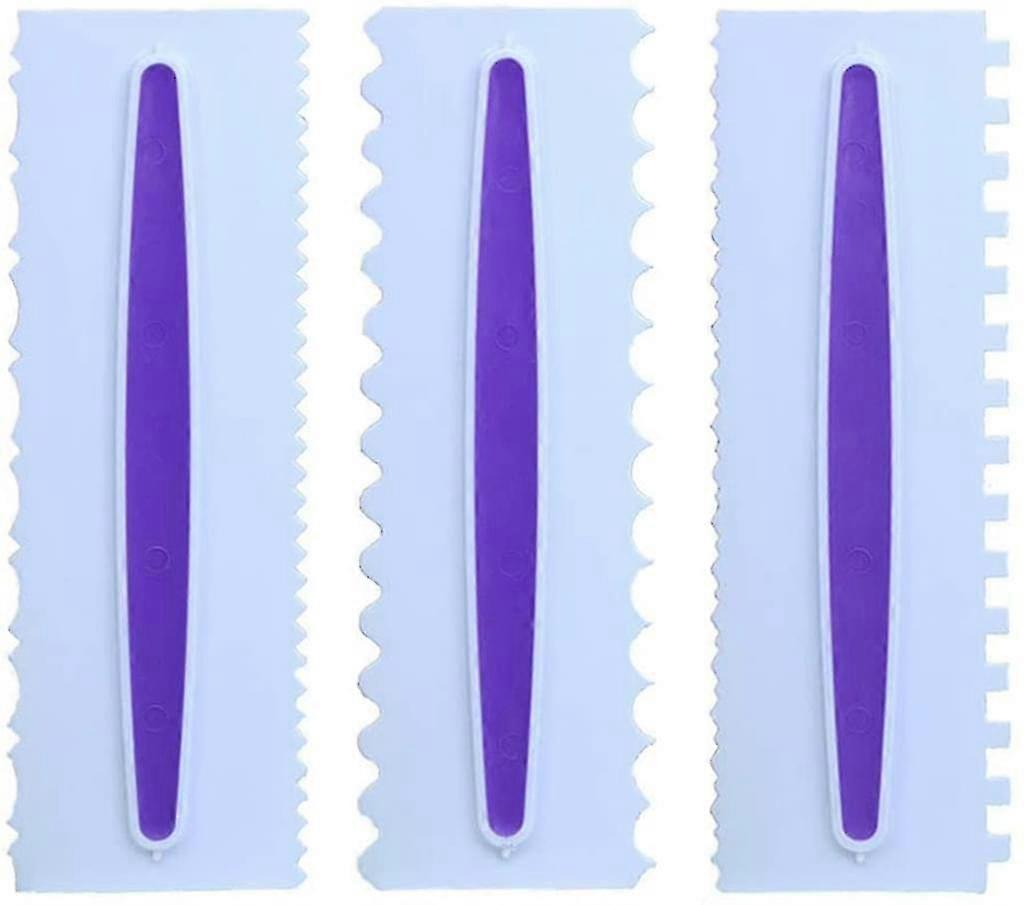 Cake Icing Smoother Set, Upgrade Sawtooth Cake Edge Scraper Tools, Plastic Diy Cake Decorating Comb Cutter