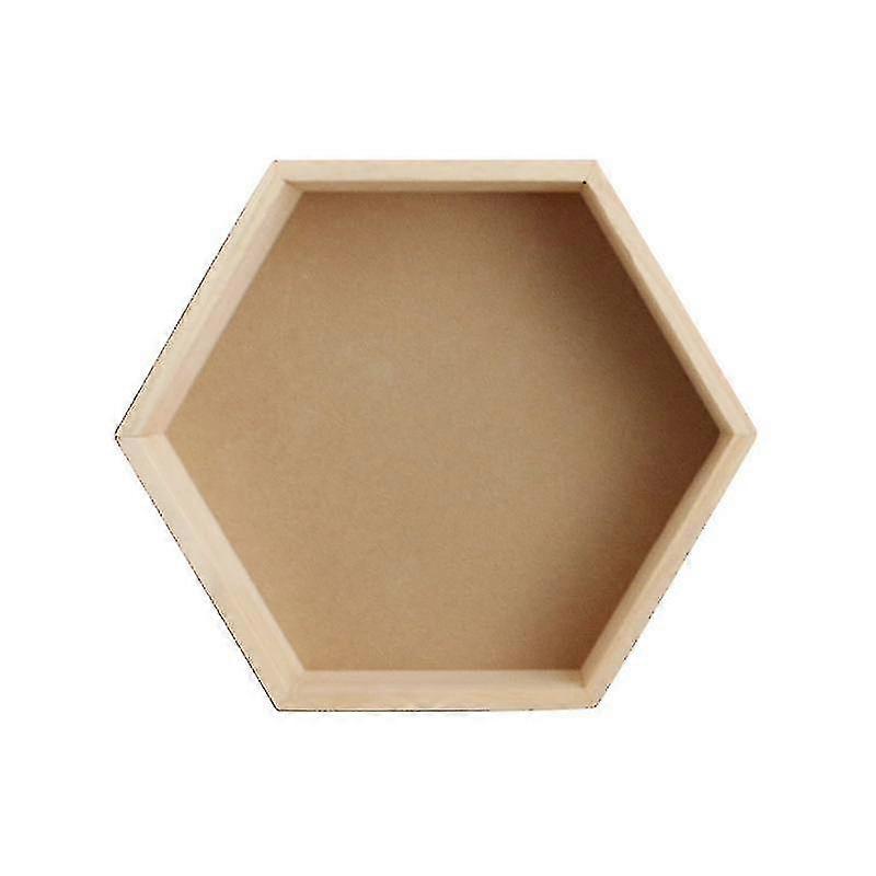 Solid Wood Wall Shelf Display Rack Honeycomb Hexagonal Shelf-14*8*24cm-
