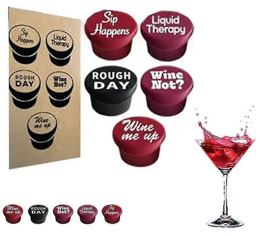 5 سدادات نبيذ مضحكة - مثالية كإكسسوارات النبيذ أو هدايا النبيذ