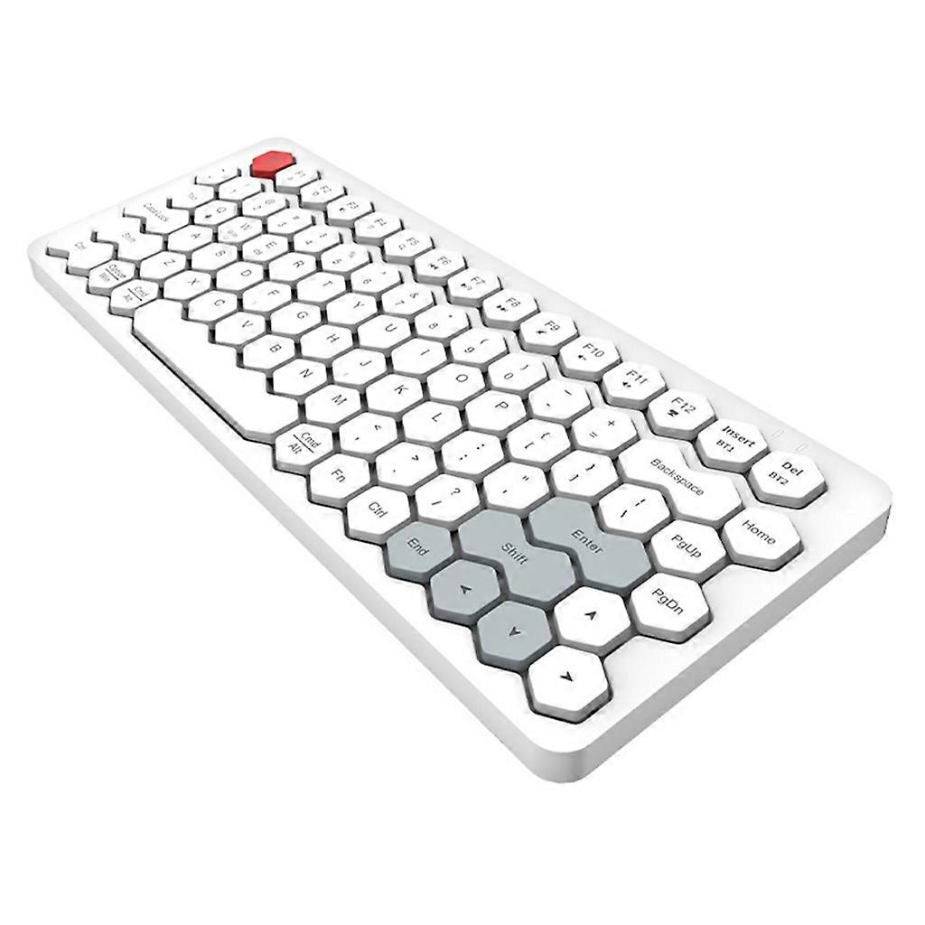 Ergonomic Bluetooth-compatible 2.4G Keyboard with Hexagon Keycaps Design