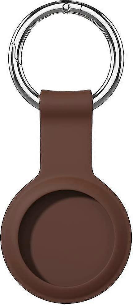Compatible For Airtag Case Keychain ,silicone Protective Case Secure Holder With Key Ring (brown)