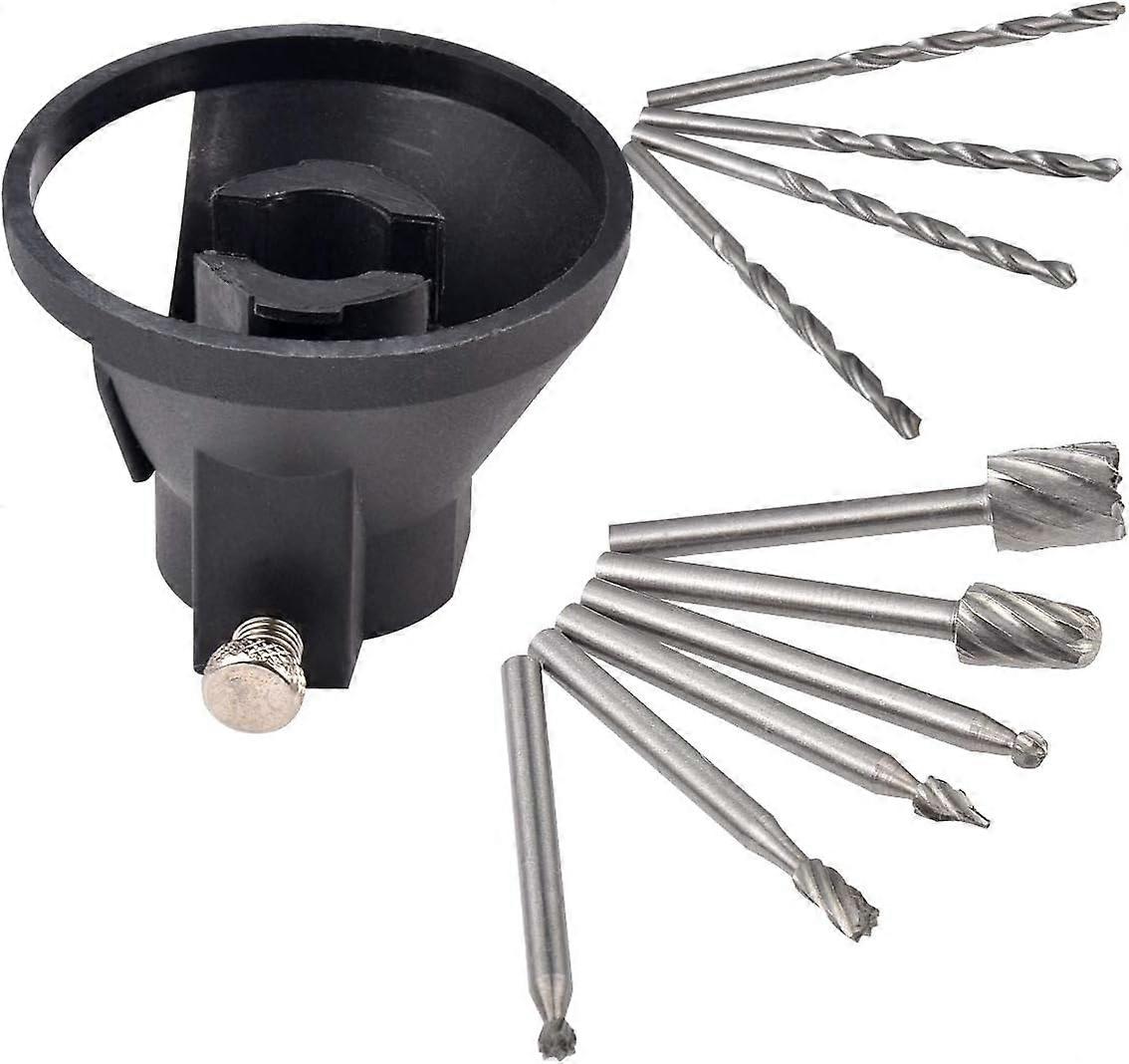 Rotary Multi-Tool Cutting Guide Attachment Kit Includes 4 Drill Bits and 6 HSS Routing Drill Bits Cutter with Cutter Dedicated Locator