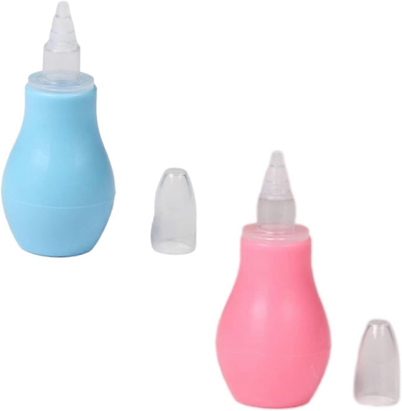 2 Pack Baby Nasal Aspirator, Reusable Nasal Snot Sucker, Baby Suction Nose Cleaner for Nasal Congestion Relief Pink&Blue