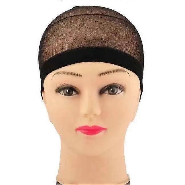 Stocking Wig Cap Ultra Thin - 10 Pieces, Breathable, Sweat Absorber & Stretchable Wig Caps for Women, One Size Fits All (Black)