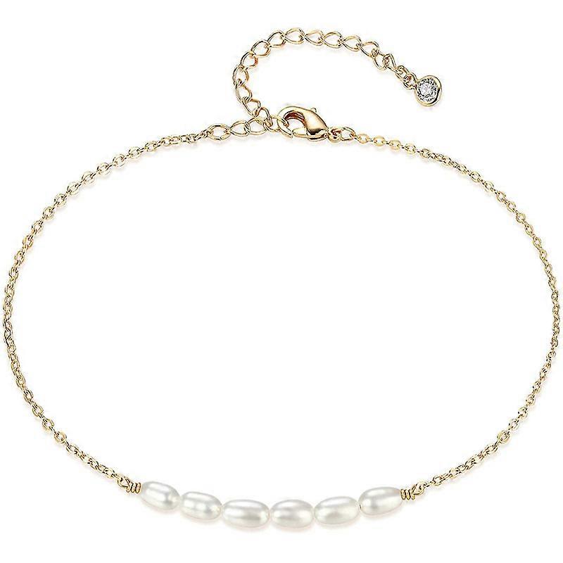 Pearl Anklet Handcrafted Delicate Boho Beach