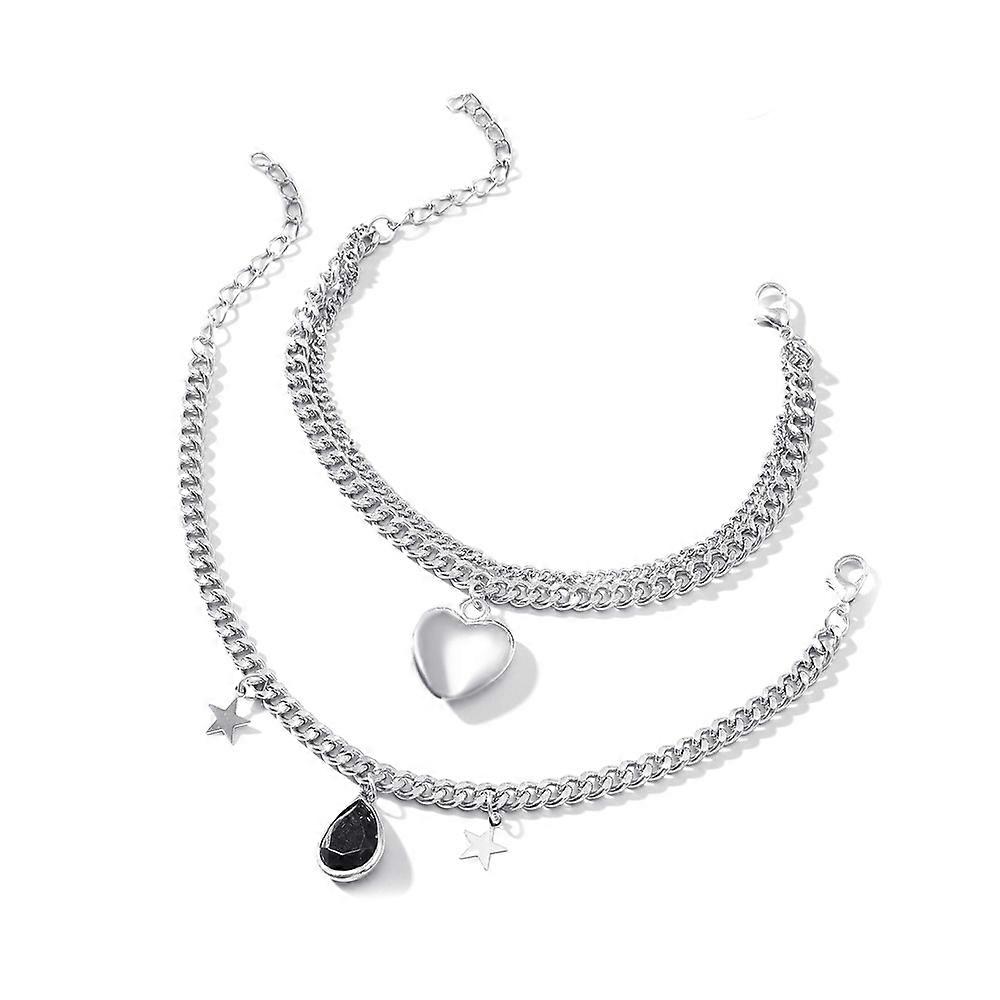 Women Fashion Silver Color Lock Key Anklets for Women Trendy Chain Anklets for Women Foot Jewelry Gifts