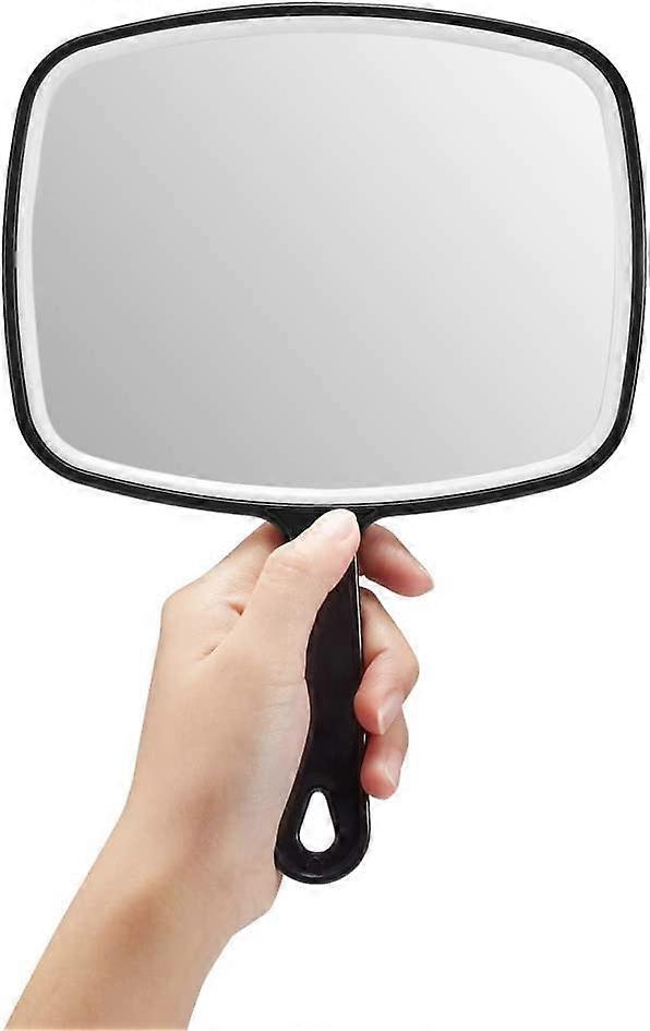 Hand Mirror, Black Handheld Plain Mirror with Handle,Square