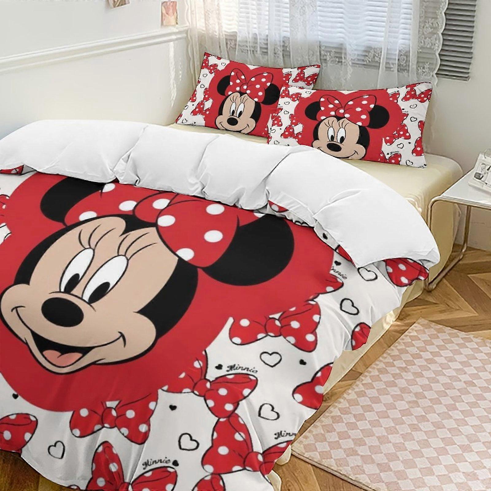 v4200  Bed Sheets Bedding Minnie MouseCartoon Collection 3-Piece Comforter Set, Personalized Bedding Decor for Kids And Teens  Bed Sheets  yuq4200