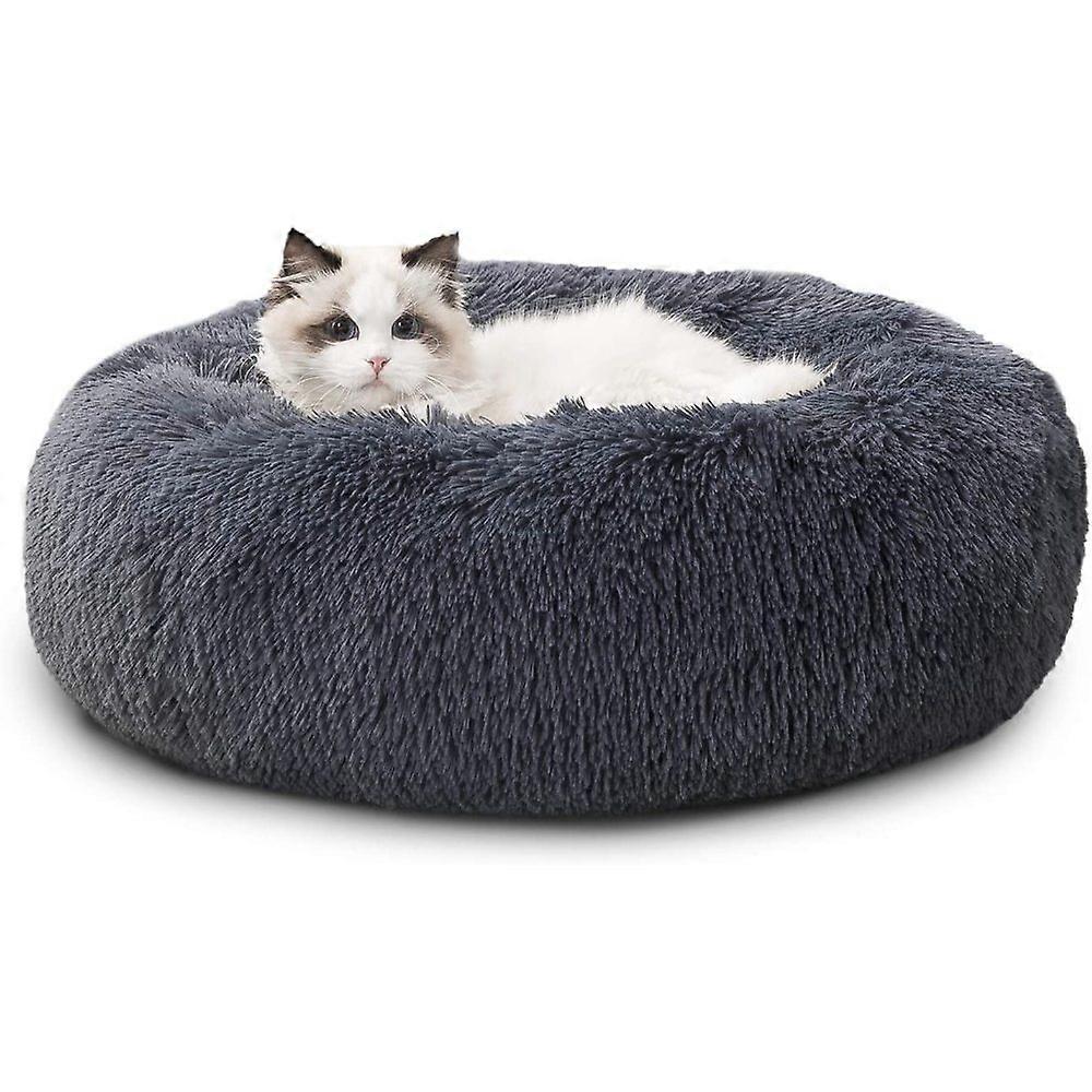 Katzenbett waschbar Flauschiges Hundebett - Katzenschlafplatz fr Katzen und kleine Hunde, plsch Katzenkissen rund Kuschelbett Gre in 50x50 / 60x60 cm