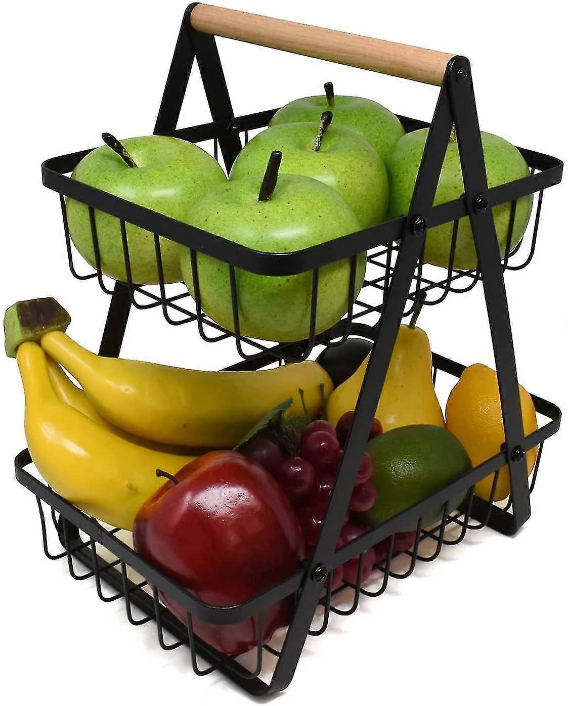 Kitchen Vegetable Storage, Space-saving Fruit Baskets, Black Fruit And Vegetable Basket, Fruit And Vegetable Basket