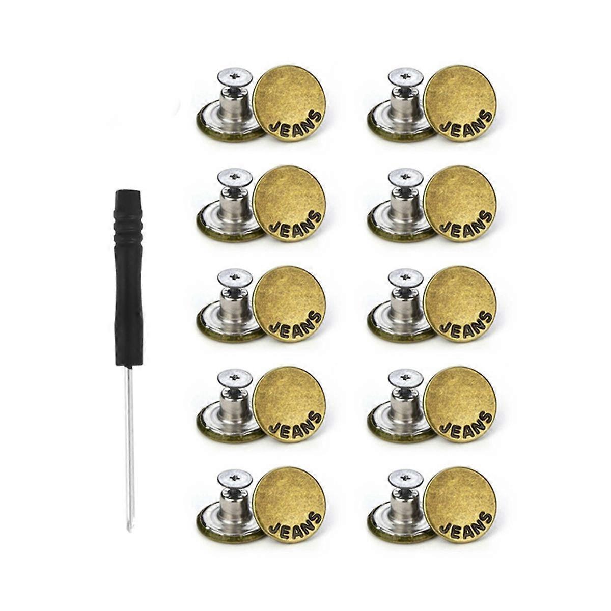 100 Pack Jeans Button Replacement 17mm Removable Jeans Button Accessories