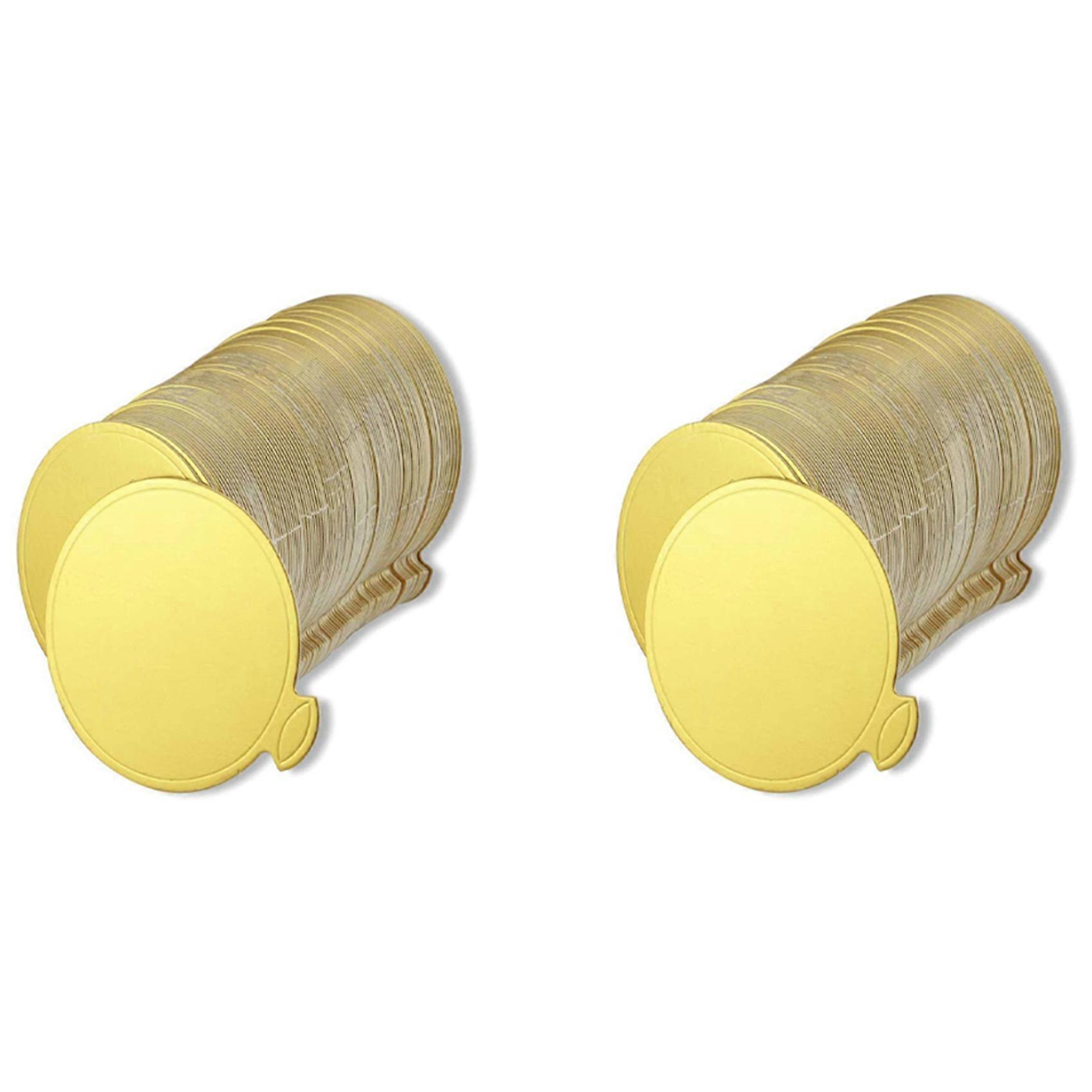 Mini Round Golden Cardboard Cake Base, Mousse Cake Plate, 200 Pieces Cake Paper Plate Round Cardboa