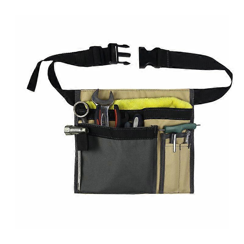 6-Pocket Single Side Tool Belt Pouch/Utility Belt Bag/Tool Apron for Carpenter/Gardening/Waist .Durable Canvas Construction Comfortable Adjustable Bel
