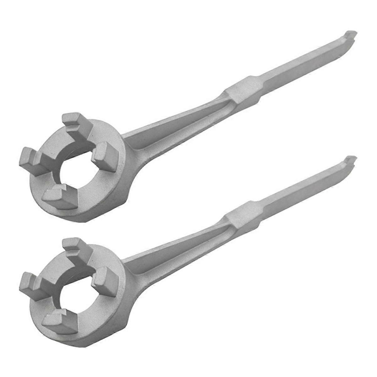 2Pcs Bung Wrench, Aluminum Gallon Drum Wrench Barrel Wrench Drum Opener Tool for Opening 10 15 20 3