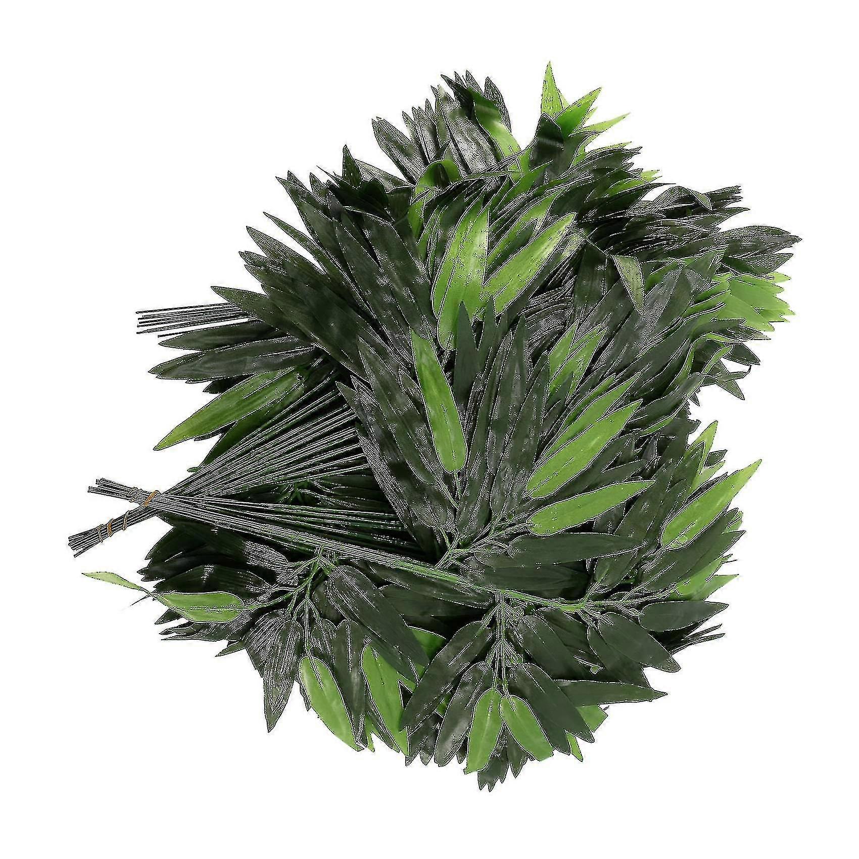 50 db mesterséges bambusz levelek Hamis zöld növények Növényzet levelek