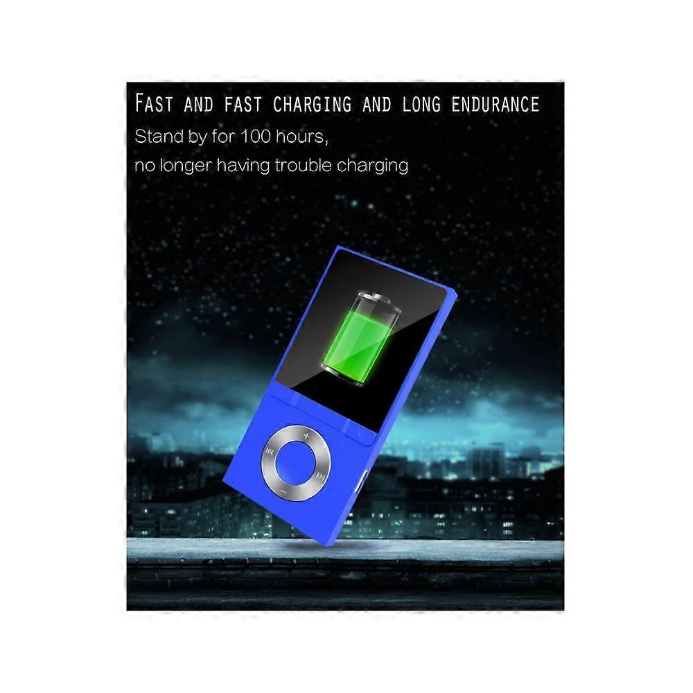 Bluetooth 4.0 MP3 / MP4 Player with 8GB Memory Card, 1.8 inch LCD Screen, Video/Voice Recording/FM Radio, E-Book Reader Blue