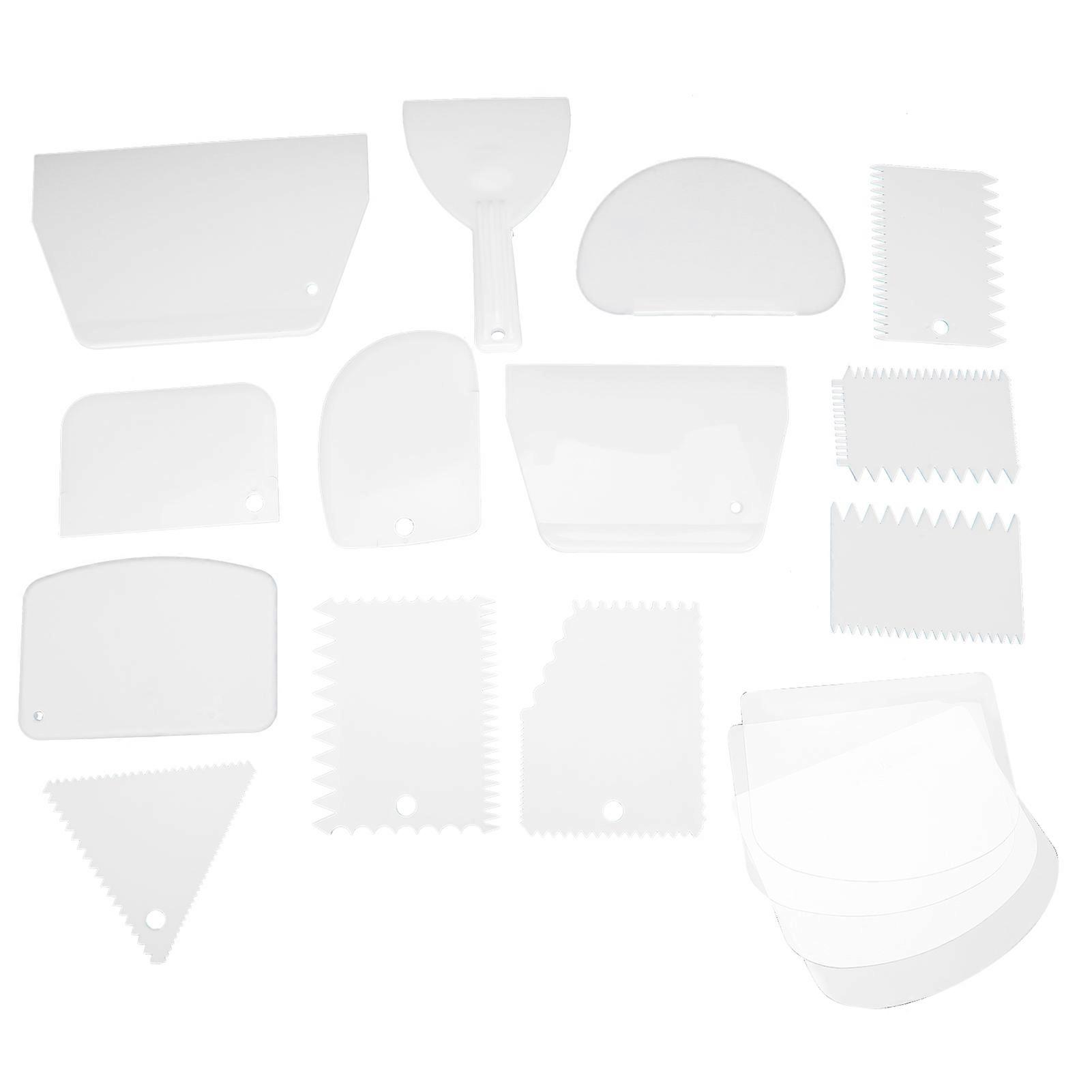18Pcs/Set Cake Scraper Plastic Cream Smoother Scraper Pizza Cutter DIY Cake Decorating Tools