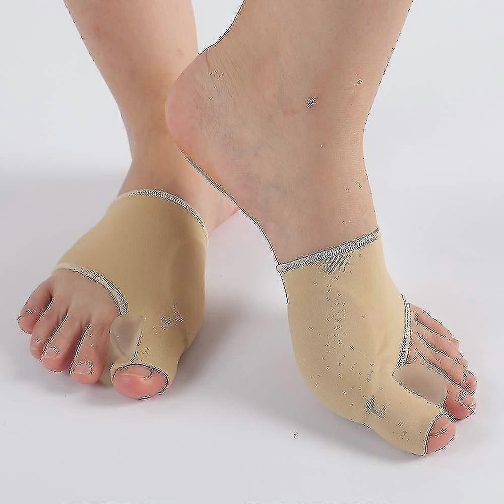 Bunion corrector ortopedisk bunion splint stor tå separator smertelindring (beige)