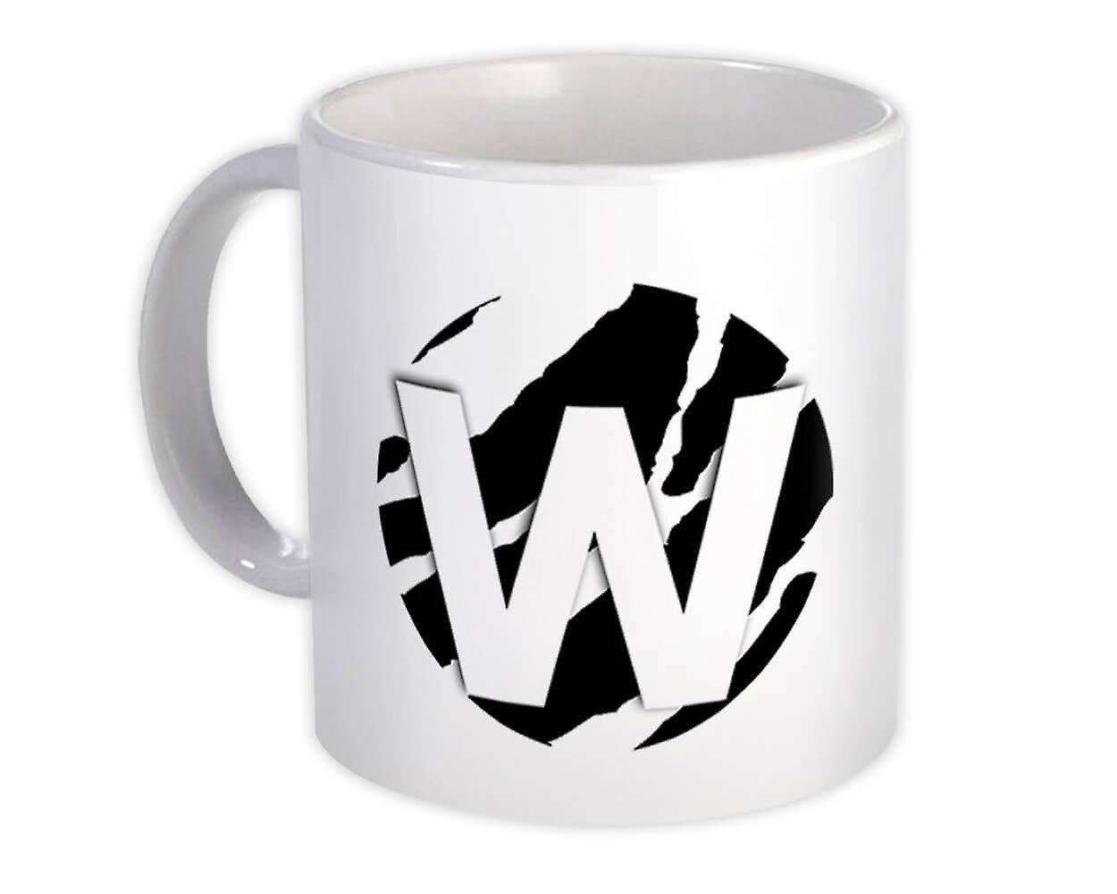 Geschenkbecher: Monogramm Buchstabe W Zebra