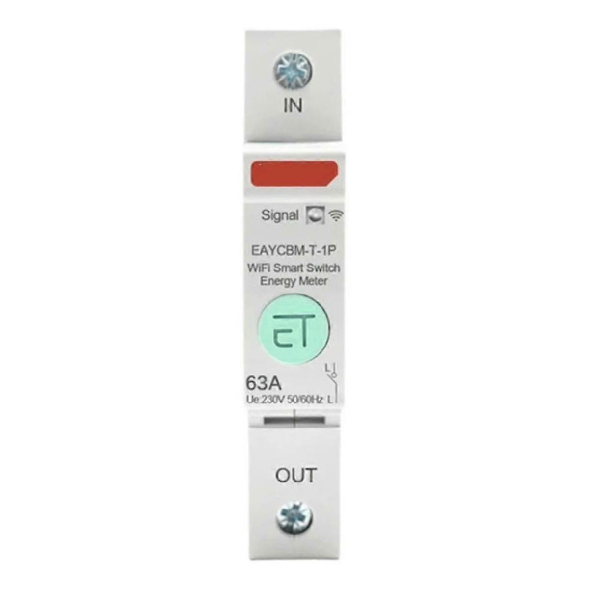 1P TUYA APP WIFI Metering Protector Smart Energy Power Consumption KWh Meter Circuit Breaker Time Relay Switch