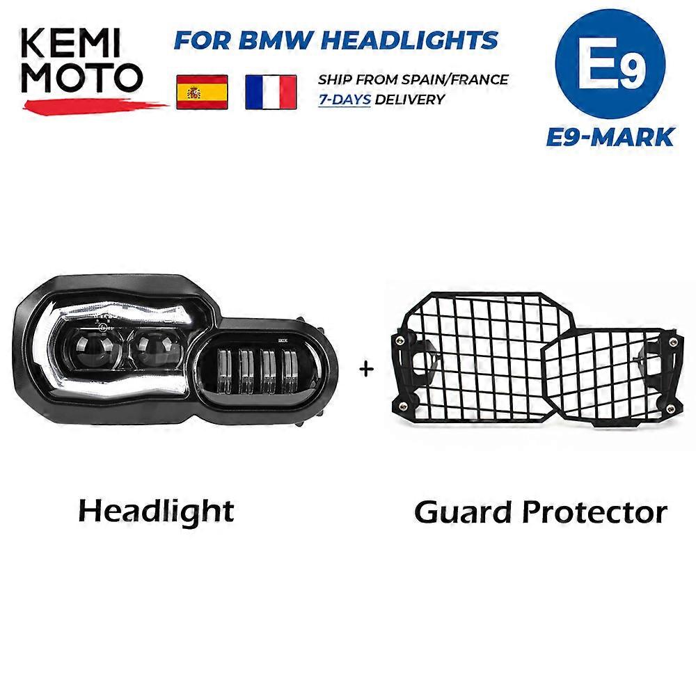 E-mark godkända strålkastare för BMW F650GS F700GS F800GS ADV F800R motorcykel lampor komplett LED-strålkastare montering