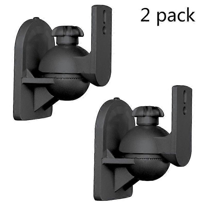 Speaker Wall Mount Bracket, Universal Rotatable Stand, 1 Pair, Black