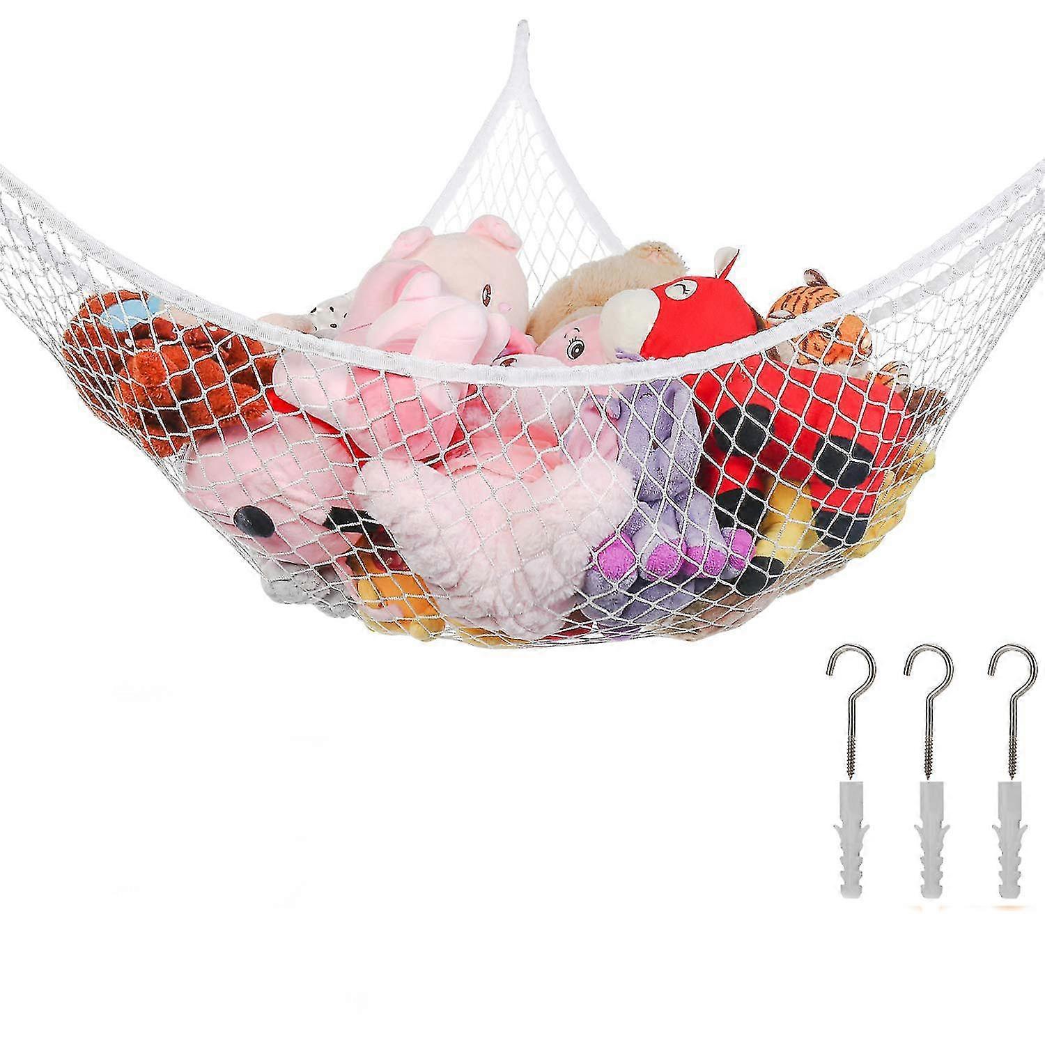 Jumbo Toy Hammock Stuffed Animals Corner Net Large Hanging Netwhite