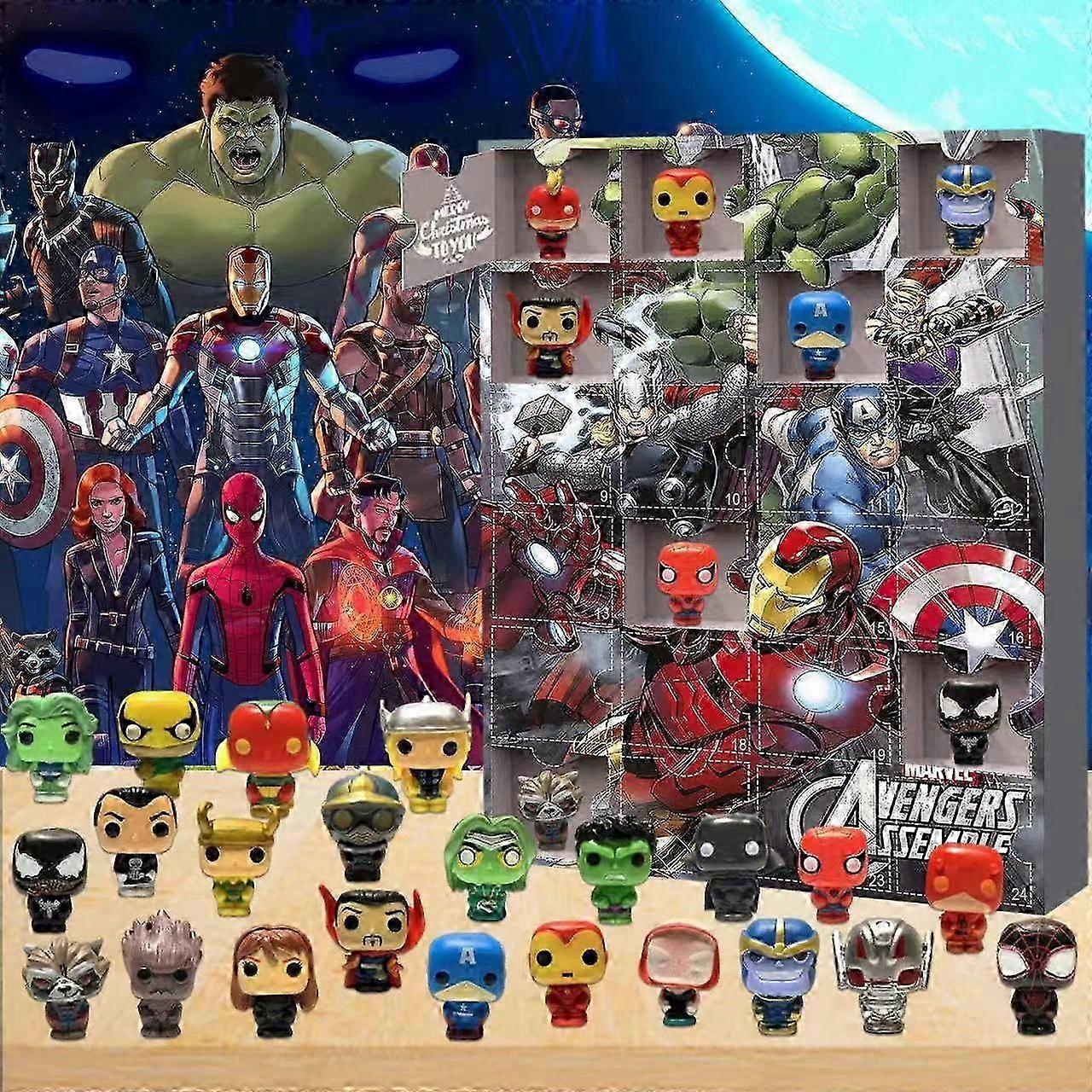 Vianočný adventný kalendár 2024 Nový vianočný adventný kalendár Avengers Marvel 24 darčekov Halloween Countdown Blind Box