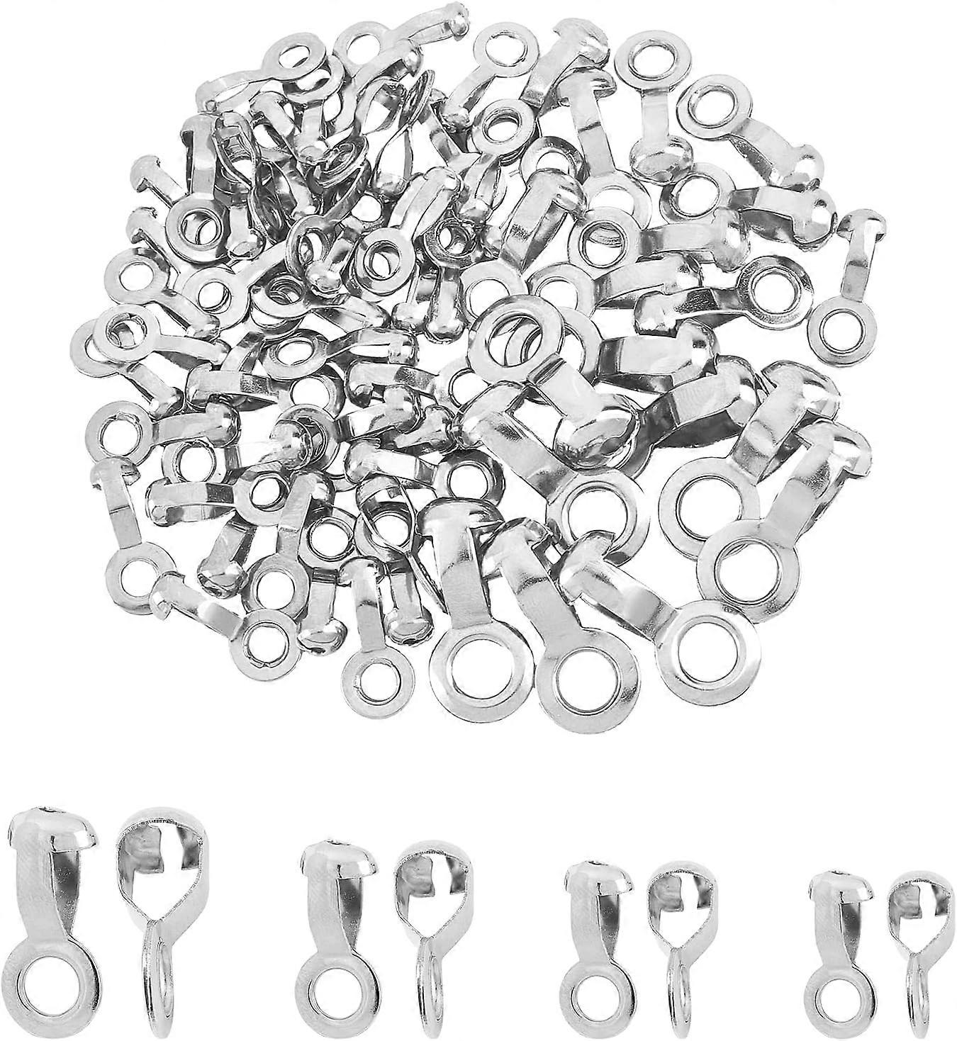 4 Sizes 70 Pcs Ball Chain Pull Loop Connectors Fit for 2.4mm/3mm/4.5mm/6mm Real 304 Stainless Steel Ball Chain Ceiling Fan Lamp Pull Loop Chain Connec