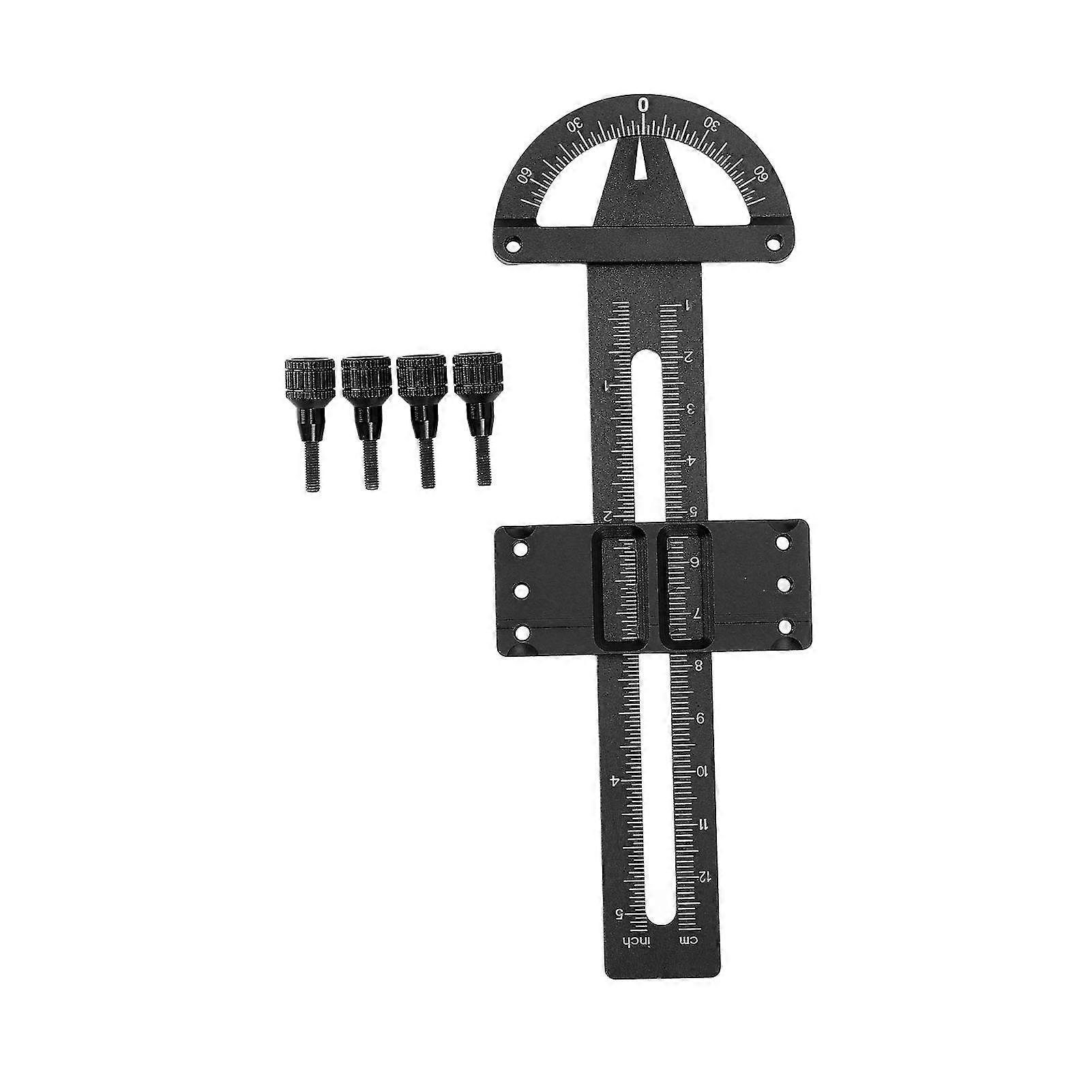 RC Car Shock Absorber Measurement Tool: Free Adjustment, Durable Alloy Black, Model Car Use