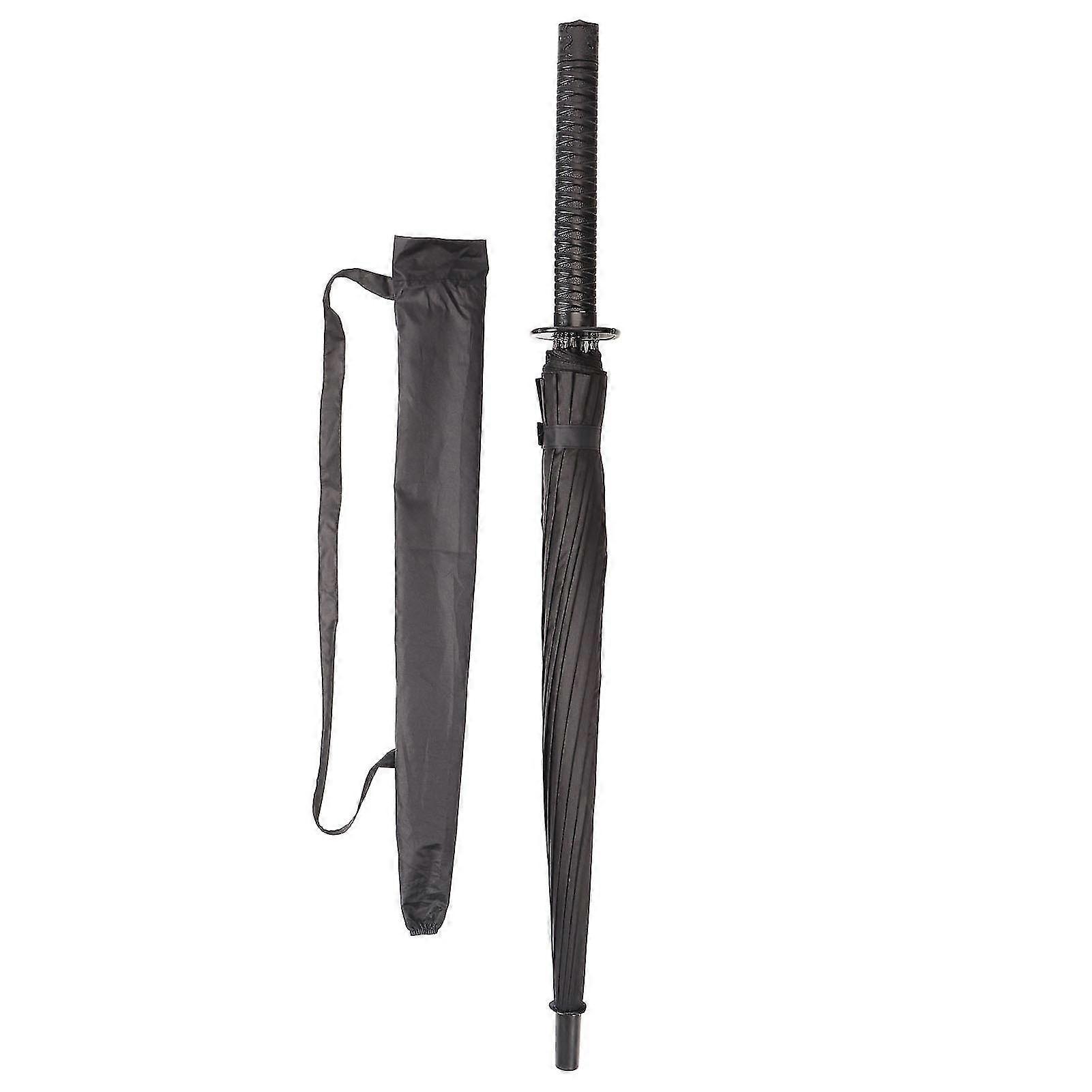 Large Automatic Windproof Umbrella with 16 Ribs - Samurai Katana Style for Sun Rain Protection