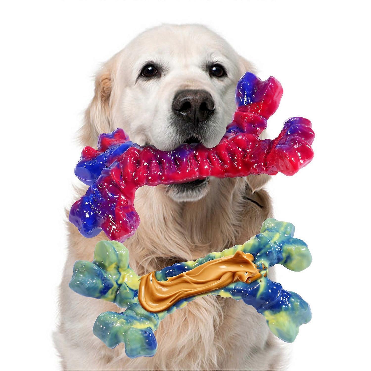 2 Pack Dog Chew Toys for Aggressive Chewers,Boredom and Stimulating Best Dog Toys for Medium/Large B
