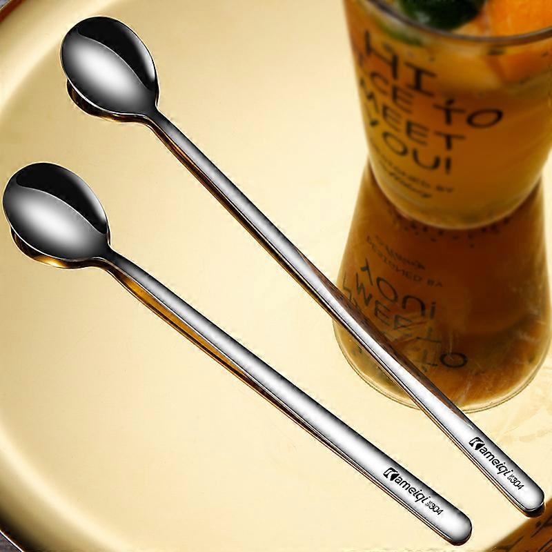Cuillère à glace en acier inoxydable 304, style créatif, à long manche, pour bar coréen, lait, thé, boisson froide, cuillère à mélanger, cuillère à café