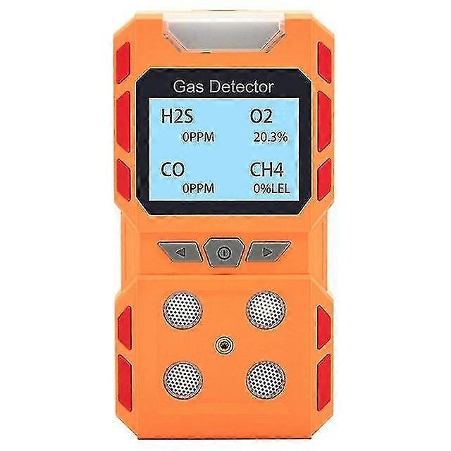Détecteur de gaz portable 4 gaz, son, lumière, vibration, écran LCD rechargeable