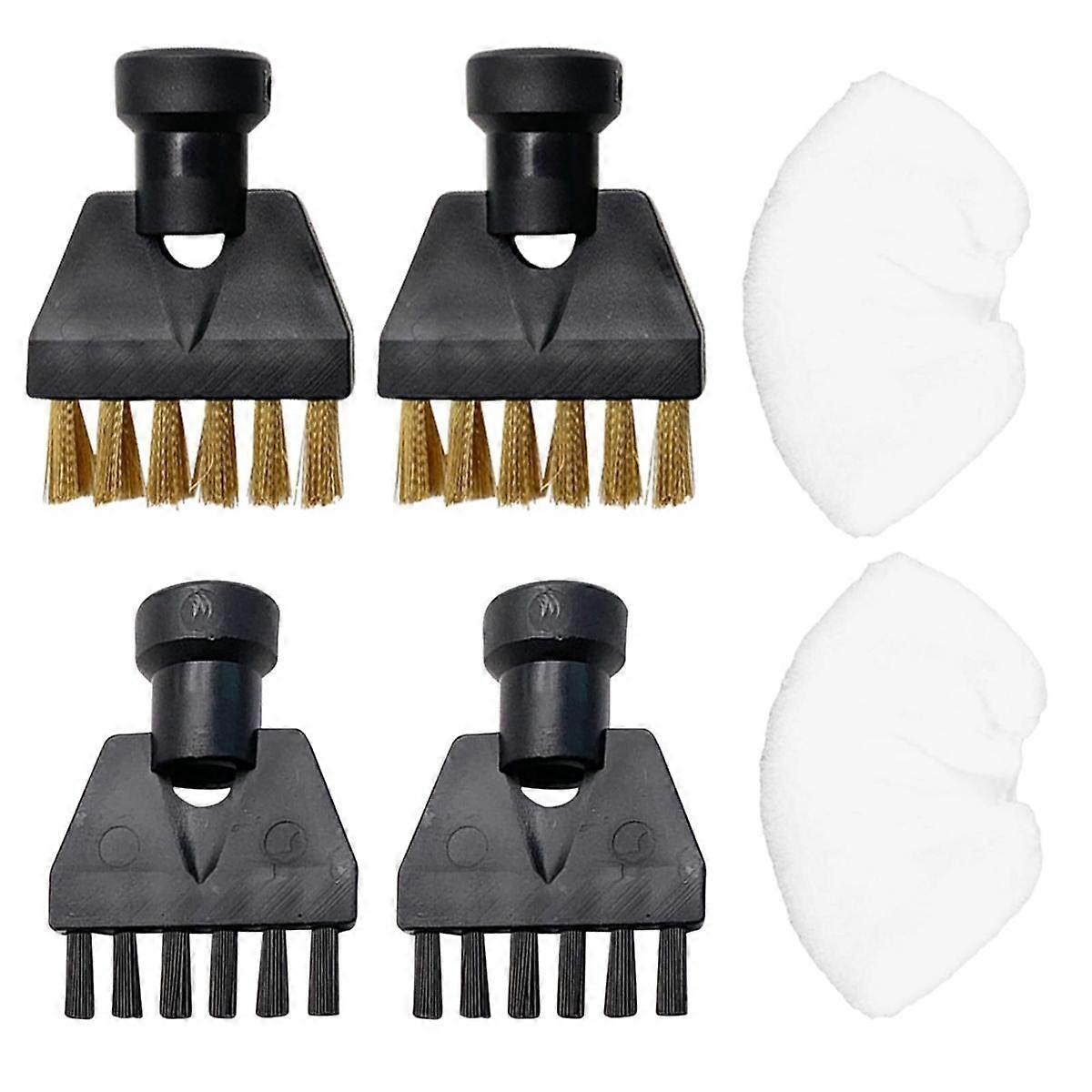 Accessoires pour nettoyeurs vapeur, paquet de 4 brosses pour nettoyeurs vapeur avec 2 couvercles en microfibre pour nettoyeur vapeur SC2 SC3 SC4 SC5