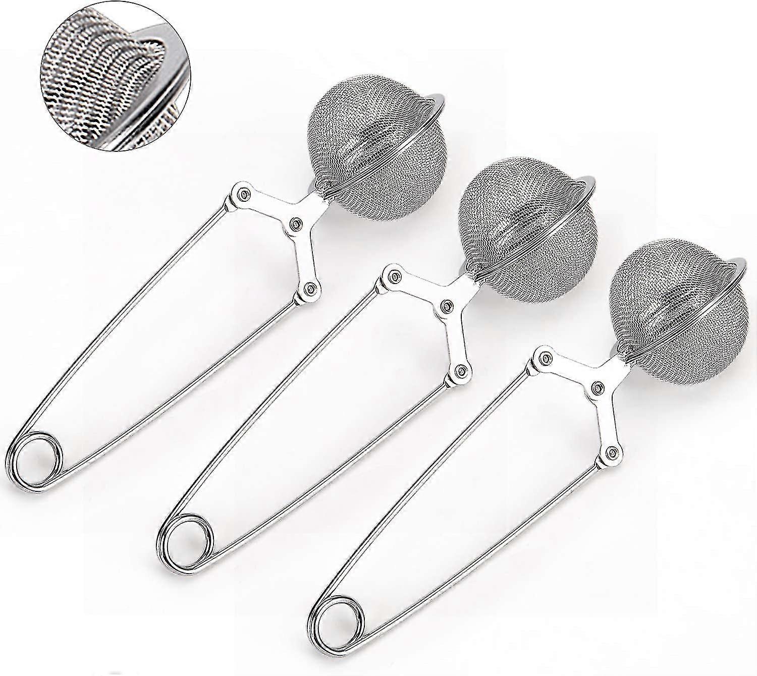 3 Pack Premium Stainless Steel Tea Strainer With Handle