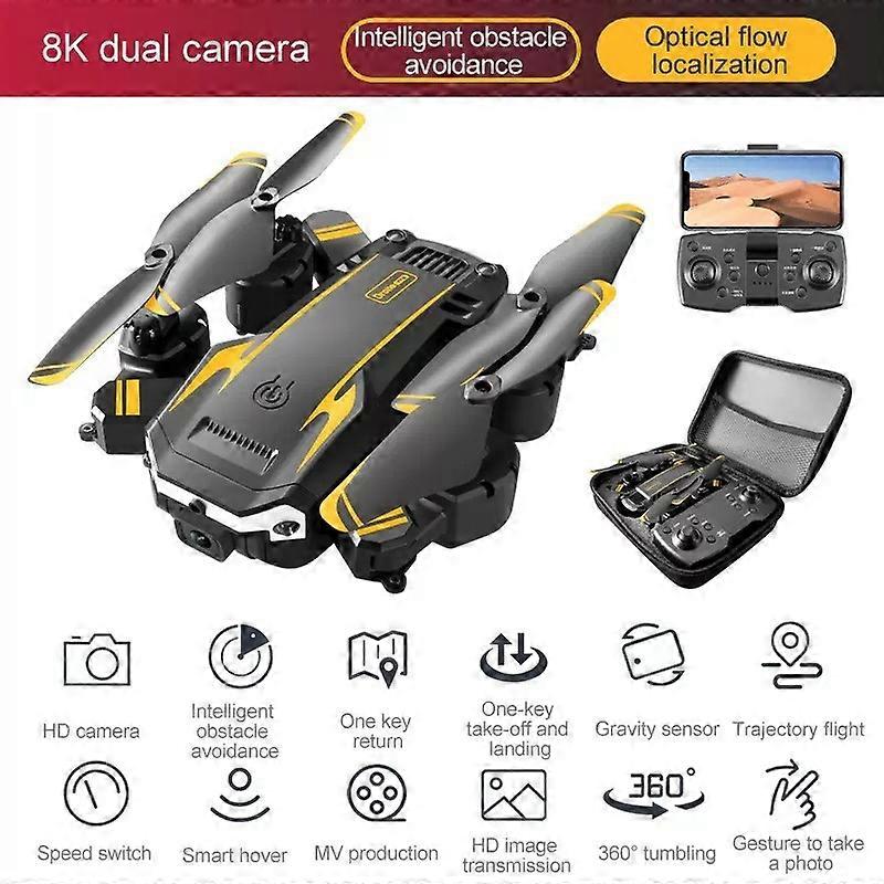 8K HD Drone Dual Camera WIFI FPV GPS Foldable Selfie RC Quadcopter+ 3Batteries