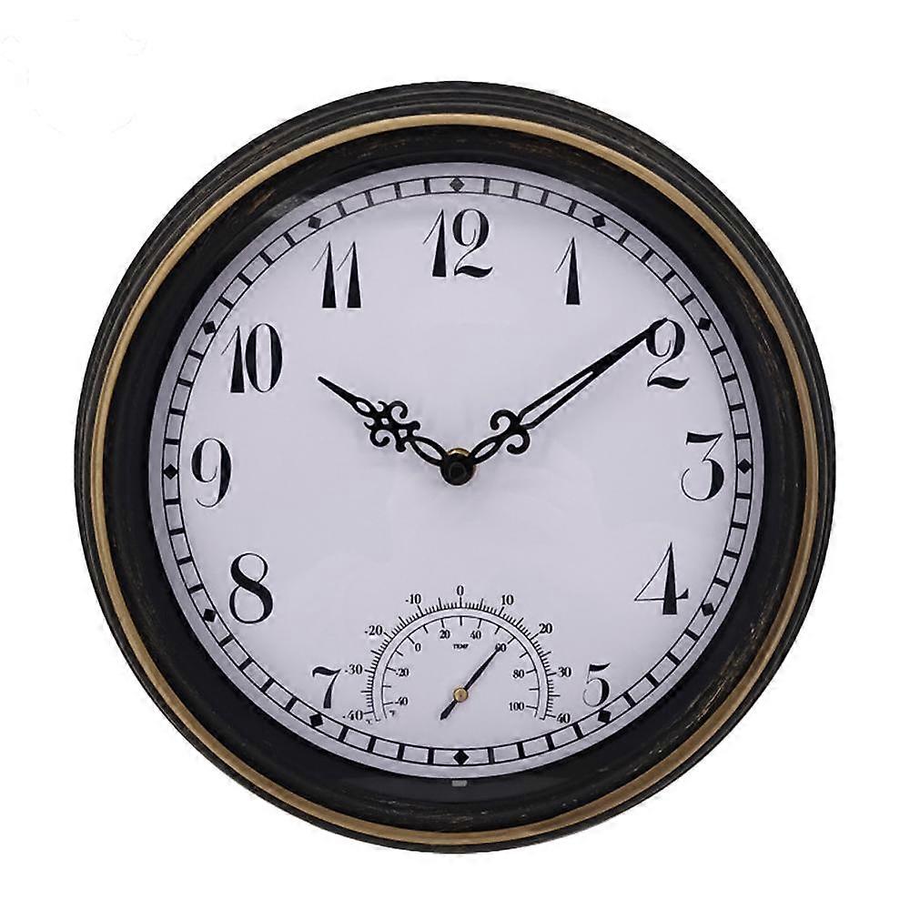 Waterproof outdoor garden retro thermometer plastic wall clock