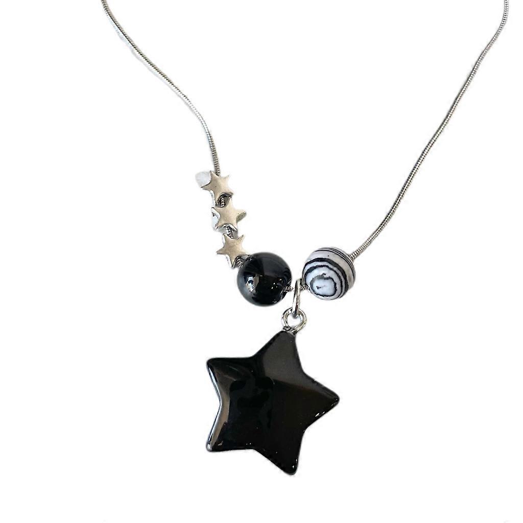 Multiple Five-pointed Star Necklace Niche Simple Versatile Round Beaded Chain