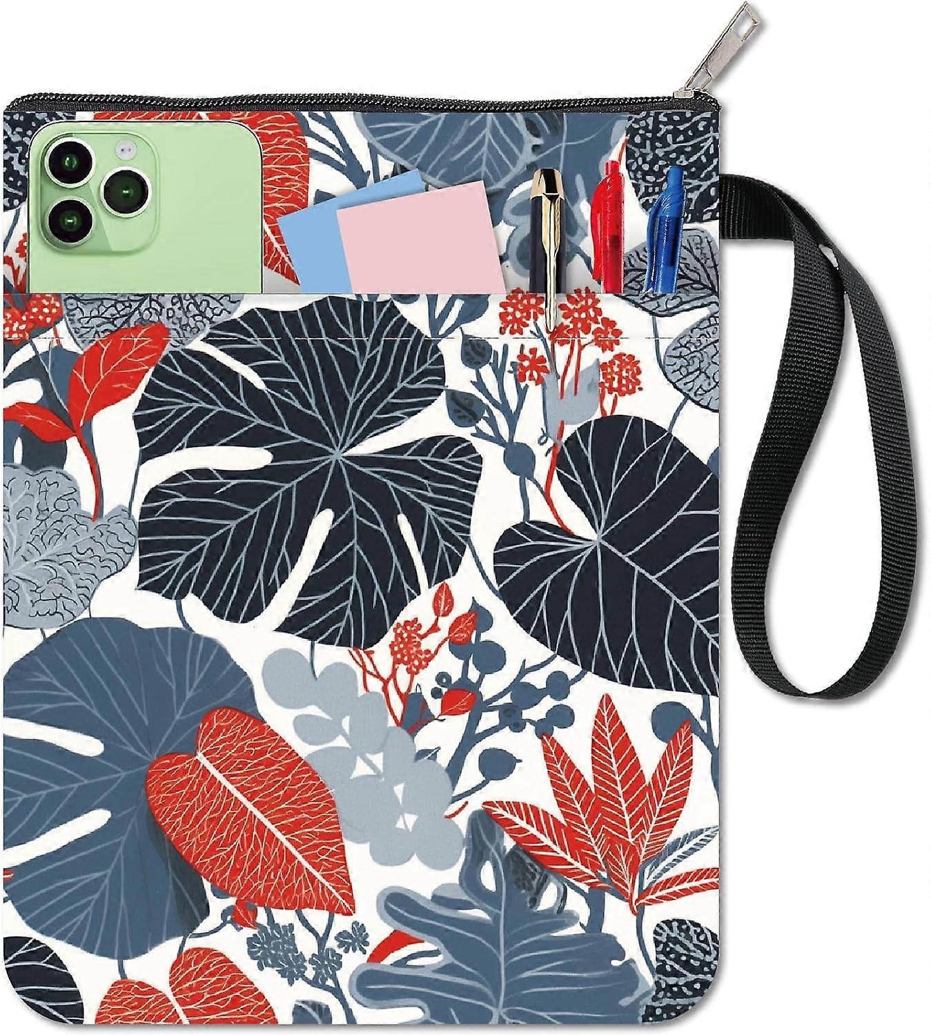 Leaf Book Sleeve Turtleback Leaf Book Covers Book Protector for Paperbacks Washable Fabric Cloth Book Cover with Zipper and Extra Sleeve Pocket for Bo