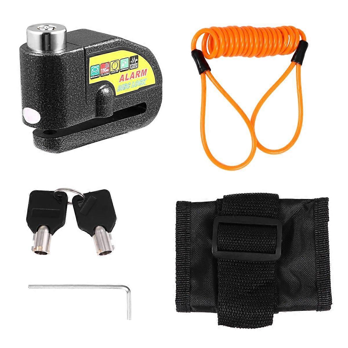 1 Set Waterproof Anti-theft Scooter Wheel Padlock Alarm Disc Lock 110dB Alarm