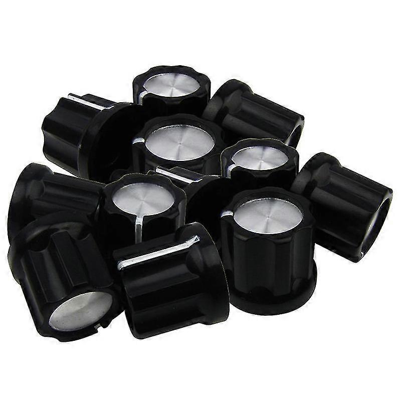 0degree Guitar Pot Knob Guitar Amp Knobs Buttons D-type Shaft Potentiometer Pots Knobs, Black Cap S