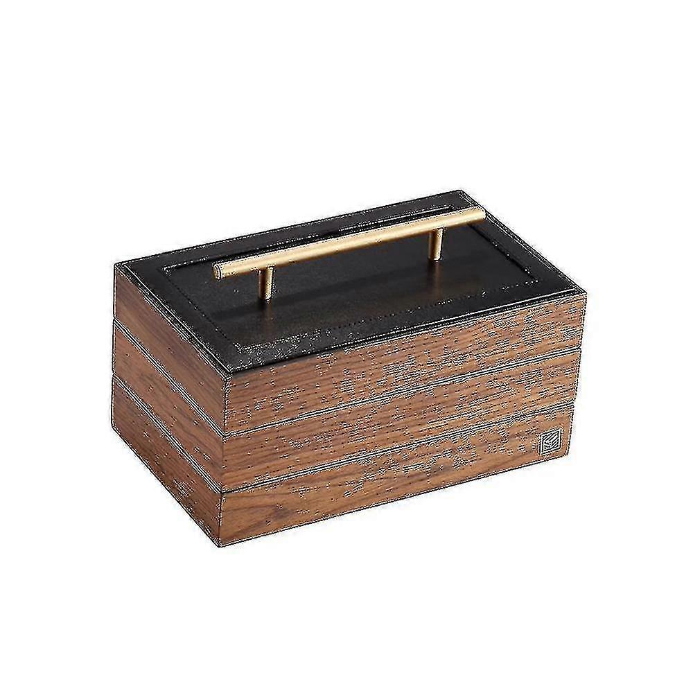Wood Storage Box Black Walnut With Lock